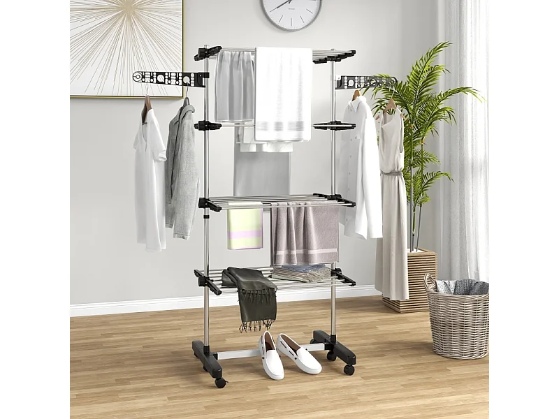 Meuble TV à portes sculptées, design moderne, MDF, noir et doré, avec 2 tiroirs et 2 compartiments (175x40x45 cm)