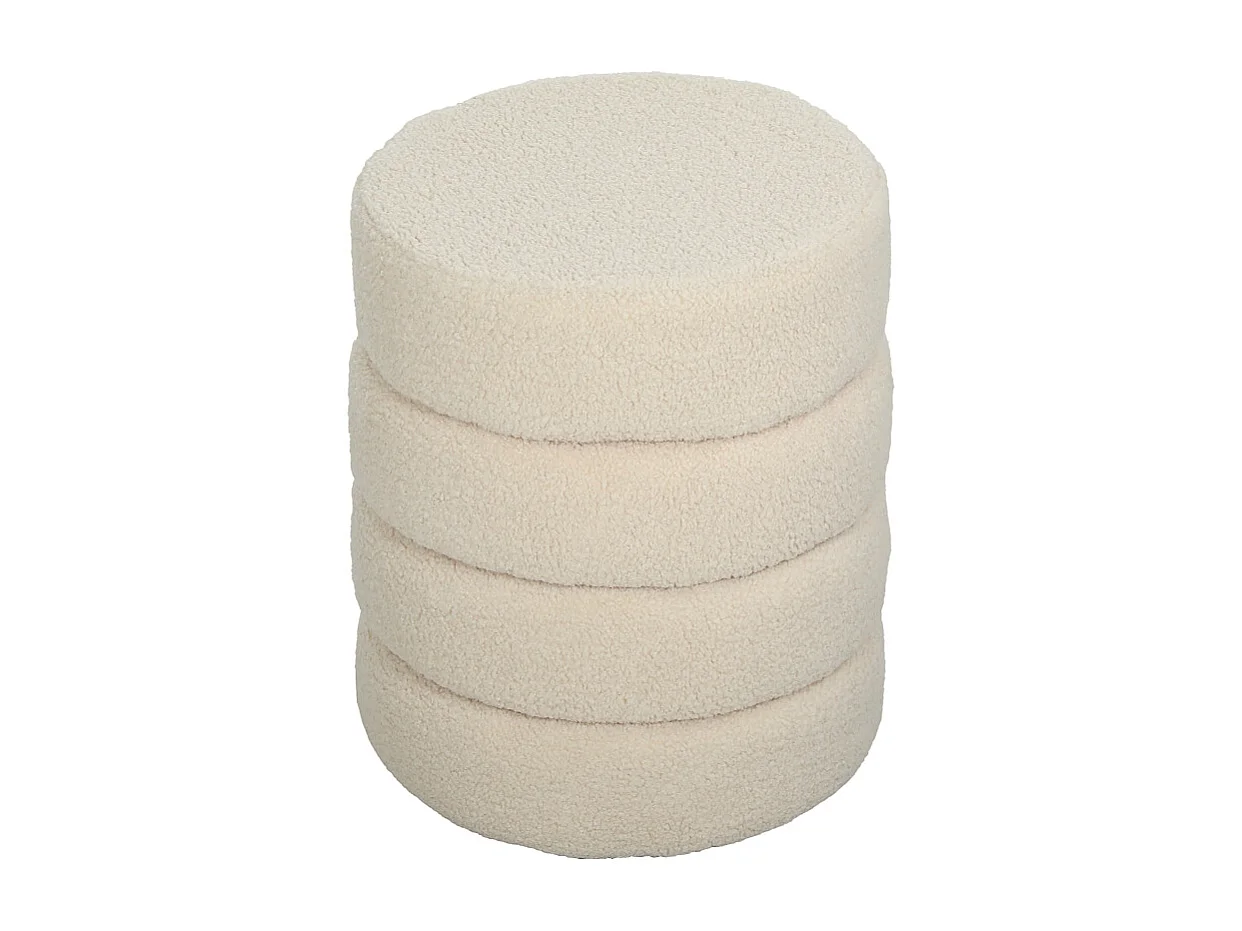 Coperta rotonda in pile Teddy, fino a 120 kg, beige (Φ40x45 cm)