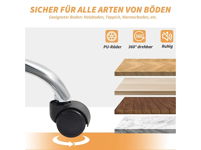 Sedia ergonomica da ufficio, similpelle, supporto lombare, beige, (65x76x113-121 cm)