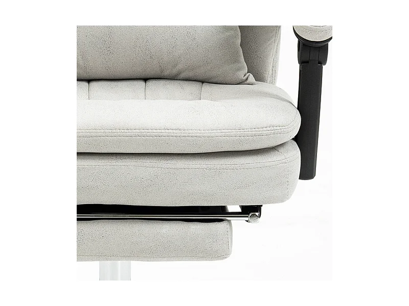 Chaise de bureau avec massage et chauffage, microfibre, crème (66x67x110-118 cm)