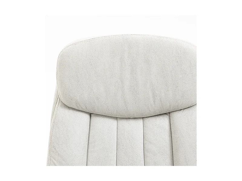 Chaise de bureau avec massage et chauffage, microfibre, crème (66x67x110-118 cm)