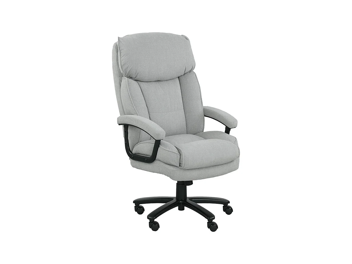 Fauteuil de bureau ergonomique, avec fonction basculante et dossier réglable, tissu doux, gris, (68.5x79x117-125 cm)