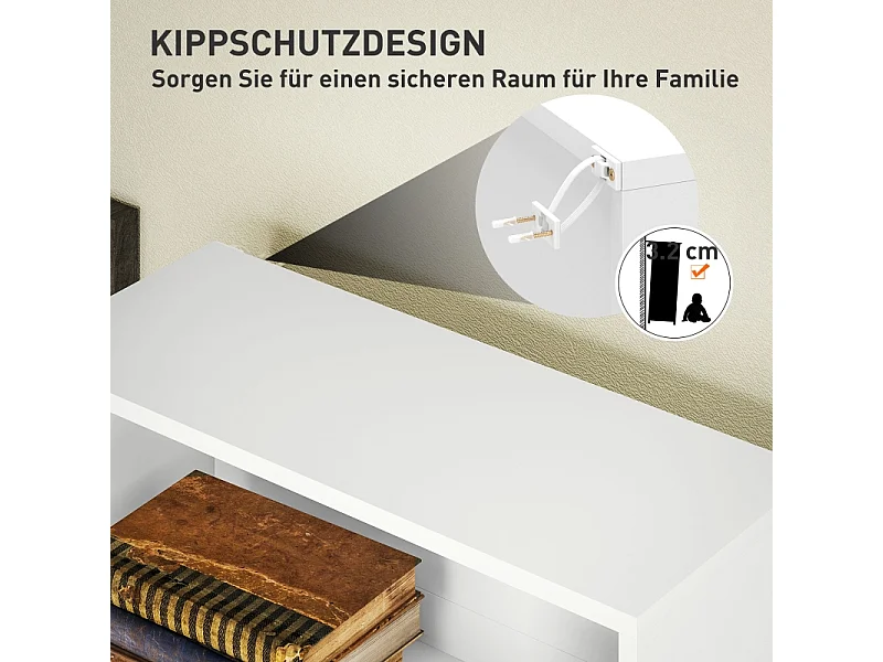 Libreria a 5 ripiani con ripiani regolabili, MDF, bianco, (60x24x158,5 cm)