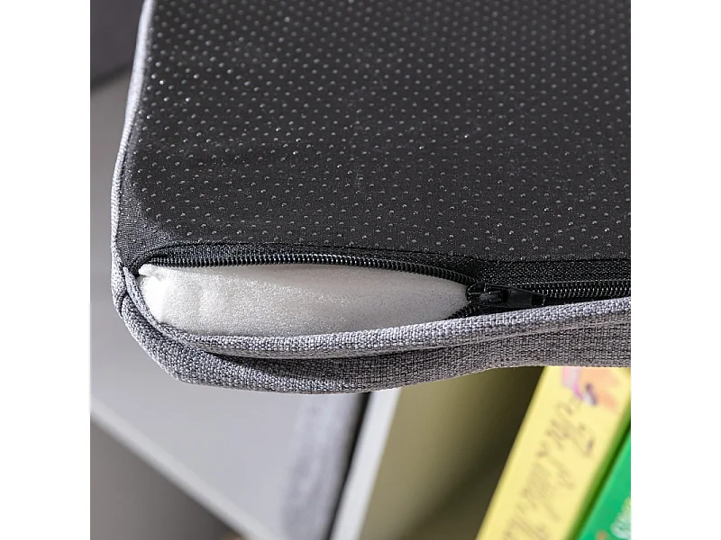 Libreria per bambini, ripiani portaoggetti con panca, MDF, grigio (103x30x62 cm)