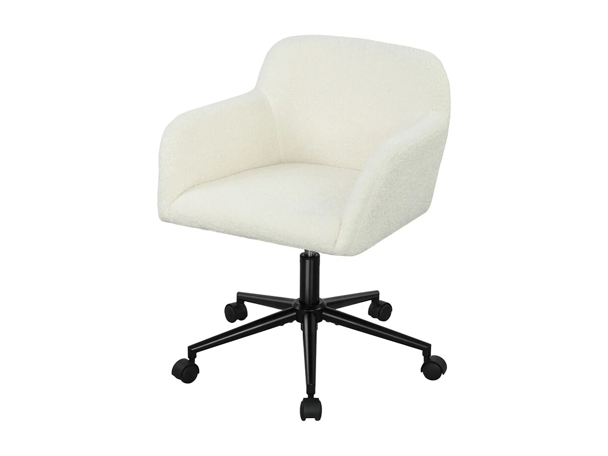 Sedia girevole da ufficio, tessuto, metallo, crema (75x70x75 cm)