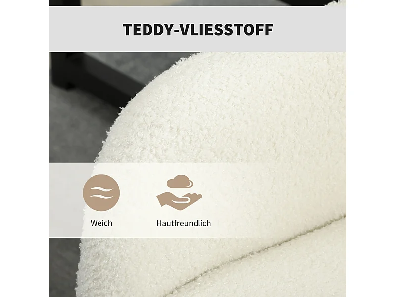 Sedia girevole da ufficio, tessuto, metallo, crema (75x70x75 cm)