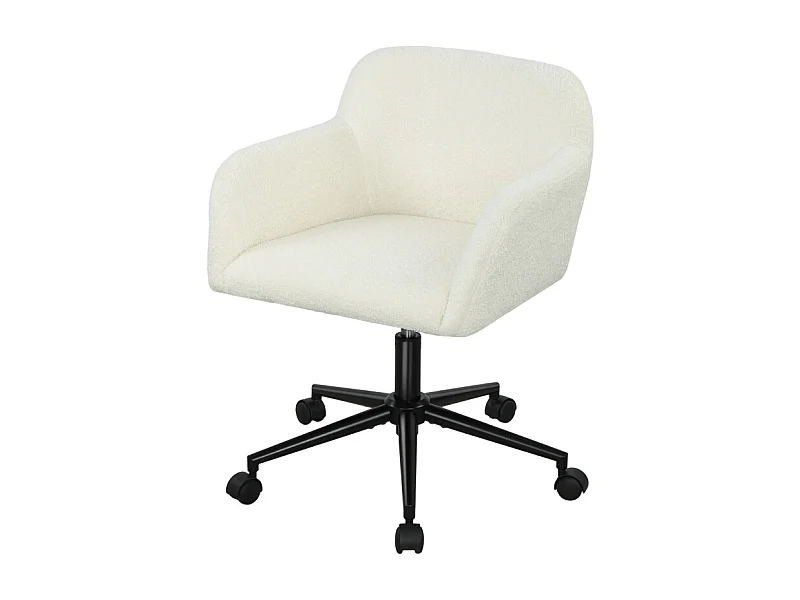 Sedia girevole da ufficio, tessuto, metallo, crema (75x70x75 cm)