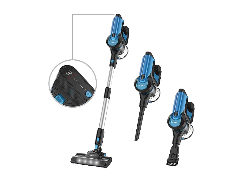 Aspirateur sans fil, 260W avec affichage LED, rouleau doux, batterie amovible, 23 kPa, vert (43.5x32.5x19.5 cm)