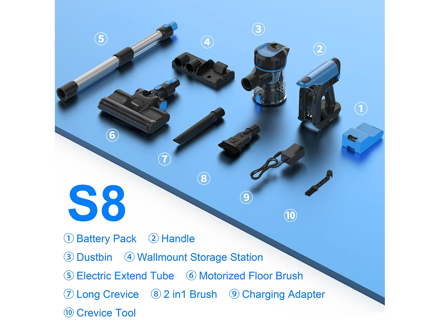 Aspirapolvere senza fili, 260W con display LED, rullo morbido, batteria rimovibile, 23 kPa, verde (43,5x32,5x19,5 cm)