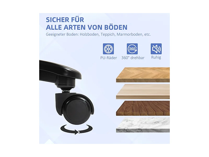 Chaise de bureau ergonomique, tissu doux, capacité de 200 kg, gris, (68.5x79x117-125 cm)