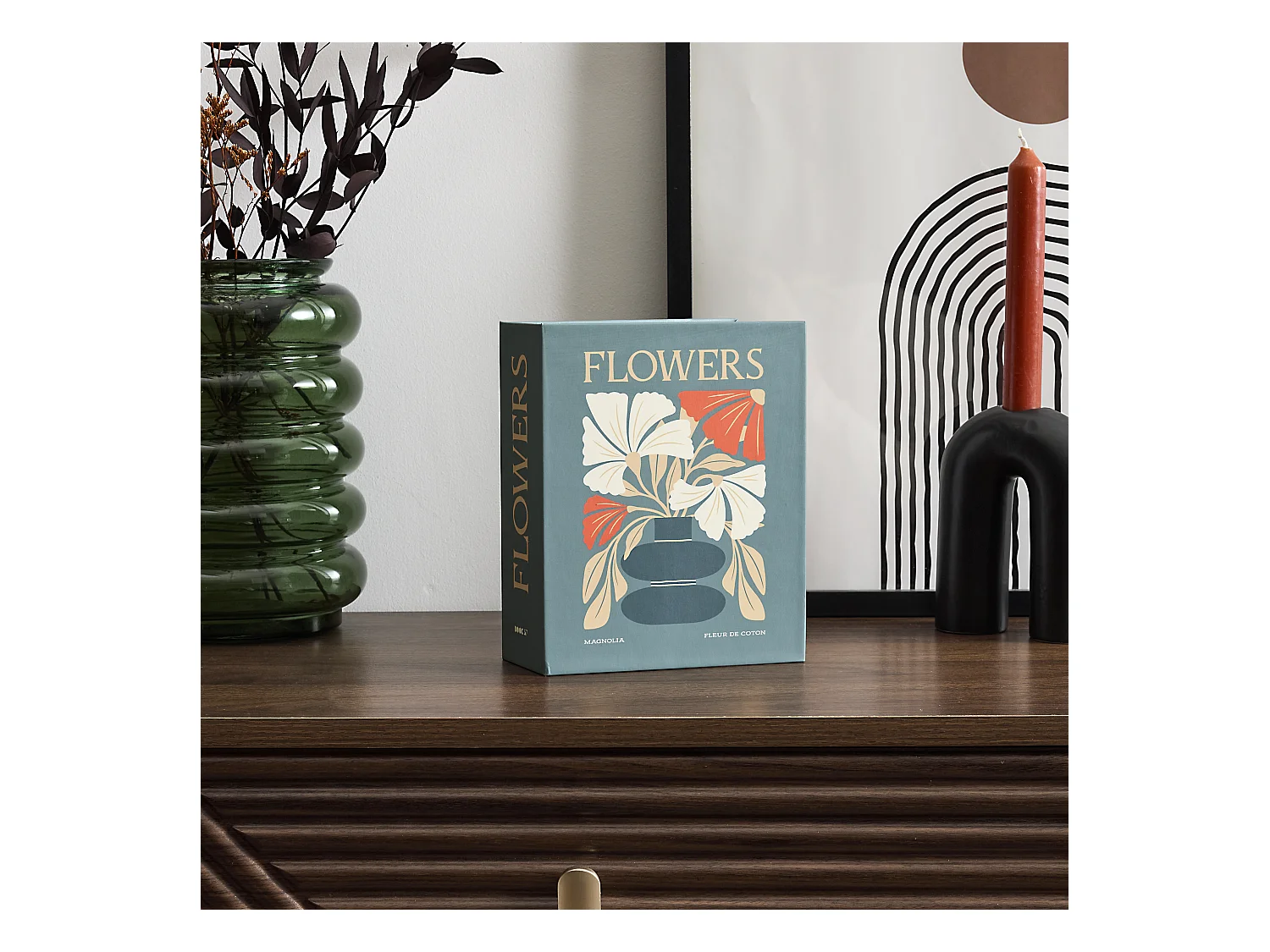Bougie Parfumee Et Diffuseur Coffret Flower Vert