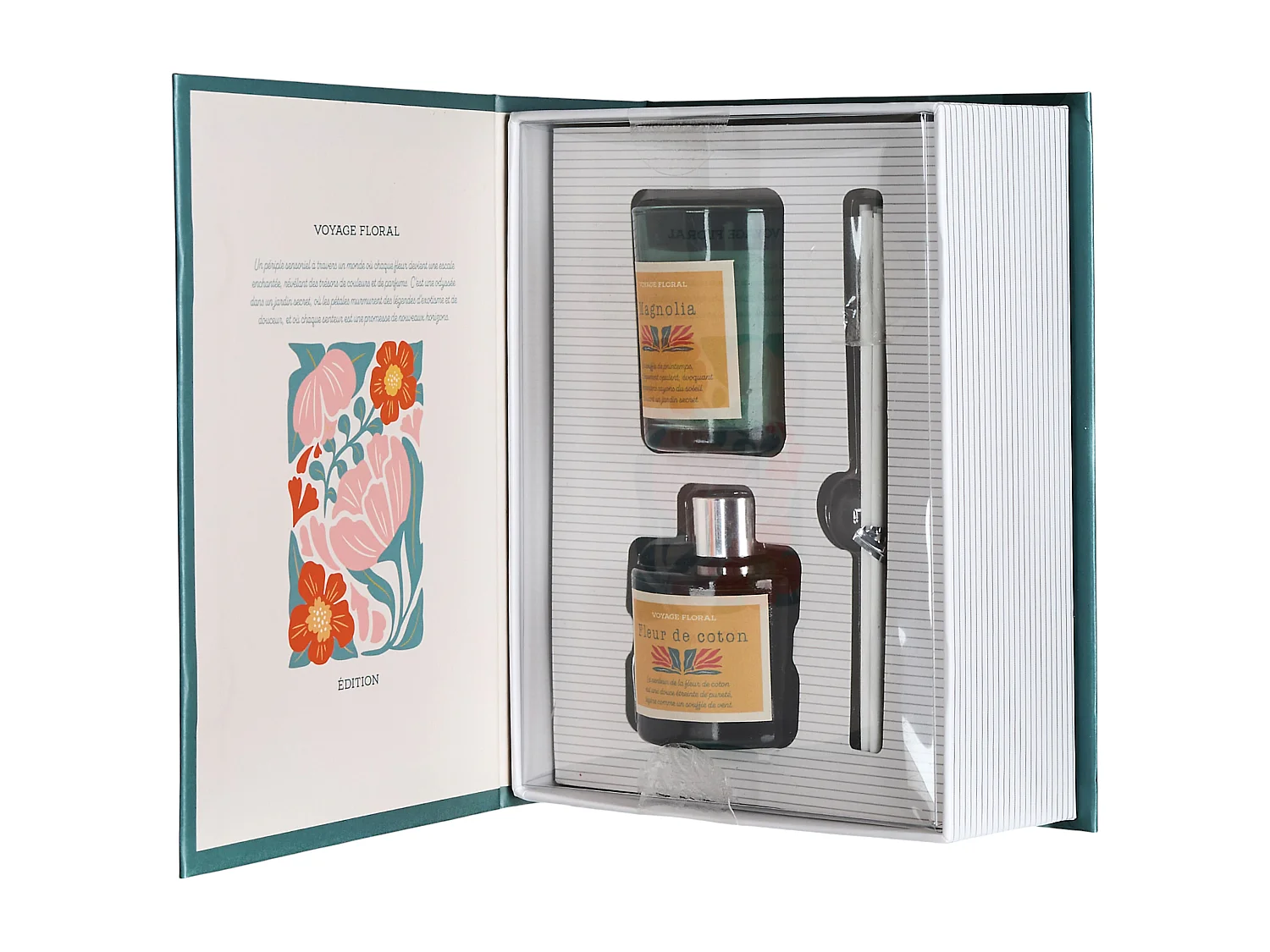 Bougie Parfumee Et Diffuseur Coffret Flower Vert