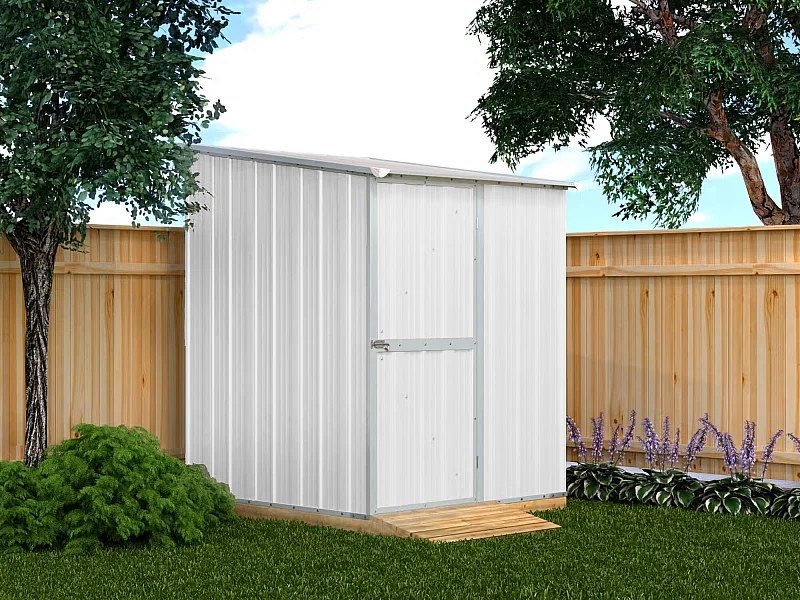 Box in Acciaio Zincato Casetta da Giardino in Lamiera 1.55 x 1.75 m x h2.02 m - 60 KG – 2.71 metri quadri - BIANCO