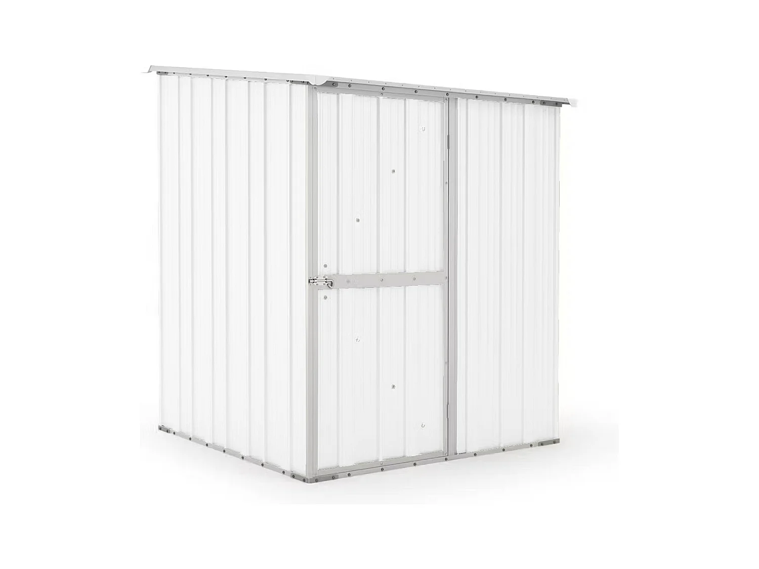 Box in Acciaio Zincato Casetta da Giardino in Lamiera 1.55 x 1.75 m x h2.02 m - 60 KG – 2.71 metri quadri - BIANCO