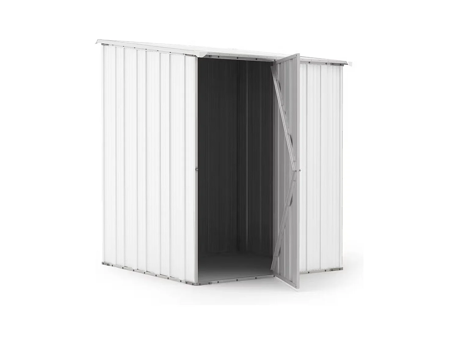 Box in Acciaio Zincato Casetta da Giardino in Lamiera 1.55 x 1.75 m x h2.02 m - 60 KG – 2.71 metri quadri - BIANCO