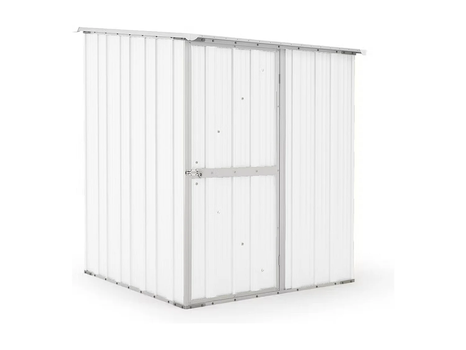Box in Acciaio Zincato Casetta da Giardino in Lamiera 1.55 x 1.75 m x h2.02 m - 60 KG – 2.71 metri quadri - BIANCO