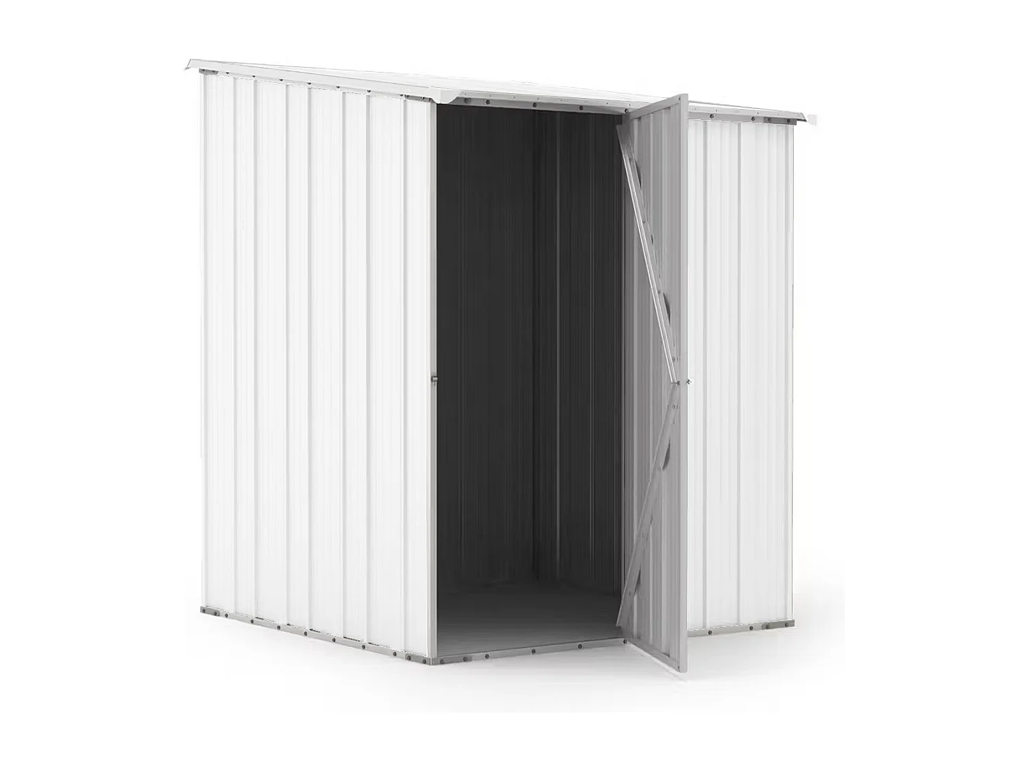 Box in Acciaio Zincato Casetta da Giardino in Lamiera 1.55 x 1.75 m x h2.02 m - 60 KG – 2.71 metri quadri - BIANCO