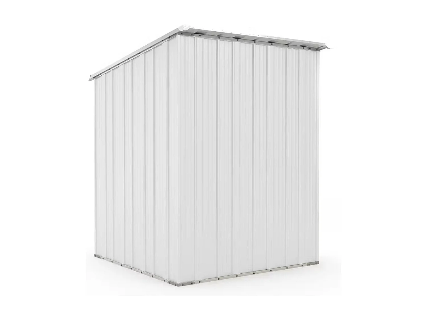 Box in Acciaio Zincato Casetta da Giardino in Lamiera 1.55 x 1.75 m x h2.02 m - 60 KG – 2.71 metri quadri - BIANCO