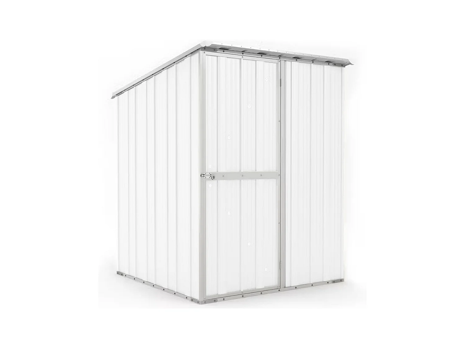 Box in Acciaio Zincato Casetta da Giardino in Lamiera 1.55 x 1.75 m x h2.02 m - 60 KG – 2.71 mq - colore bianco