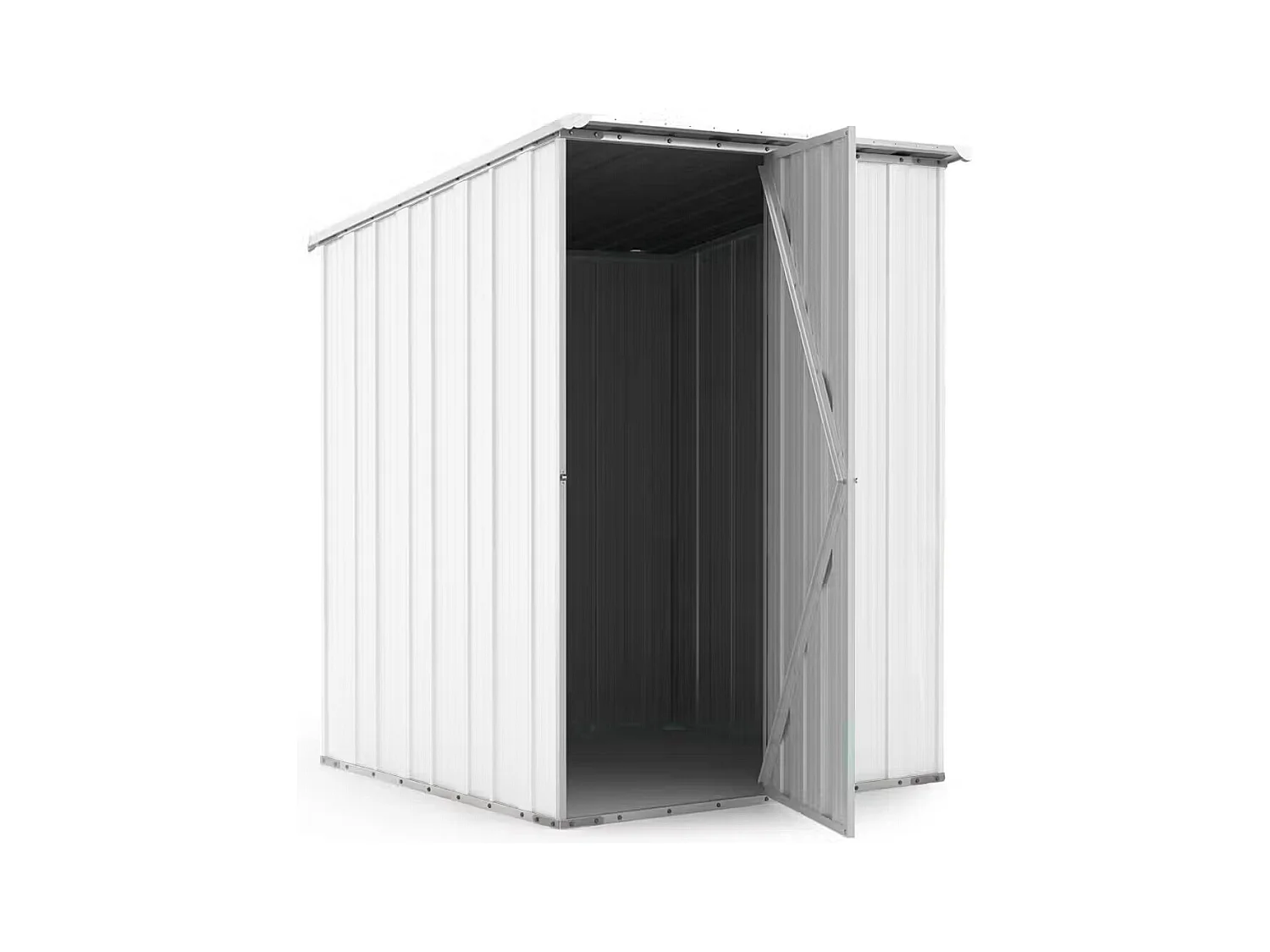 Box in Acciaio Zincato Casetta da Giardino in Lamiera 1.55 x 1.75 m x h2.02 m - 60 KG – 2.71 mq - colore bianco