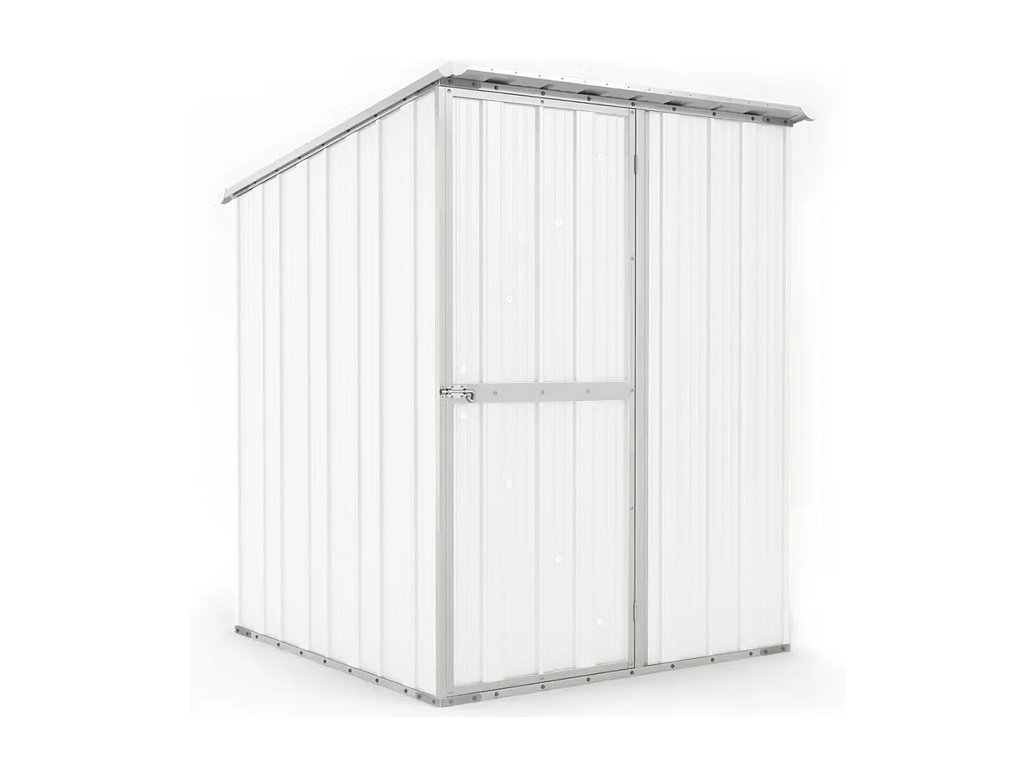Box in Acciaio Zincato Casetta da Giardino in Lamiera 1.55 x 1.75 m x h2.02 m - 60 KG – 2.71 mq - colore bianco