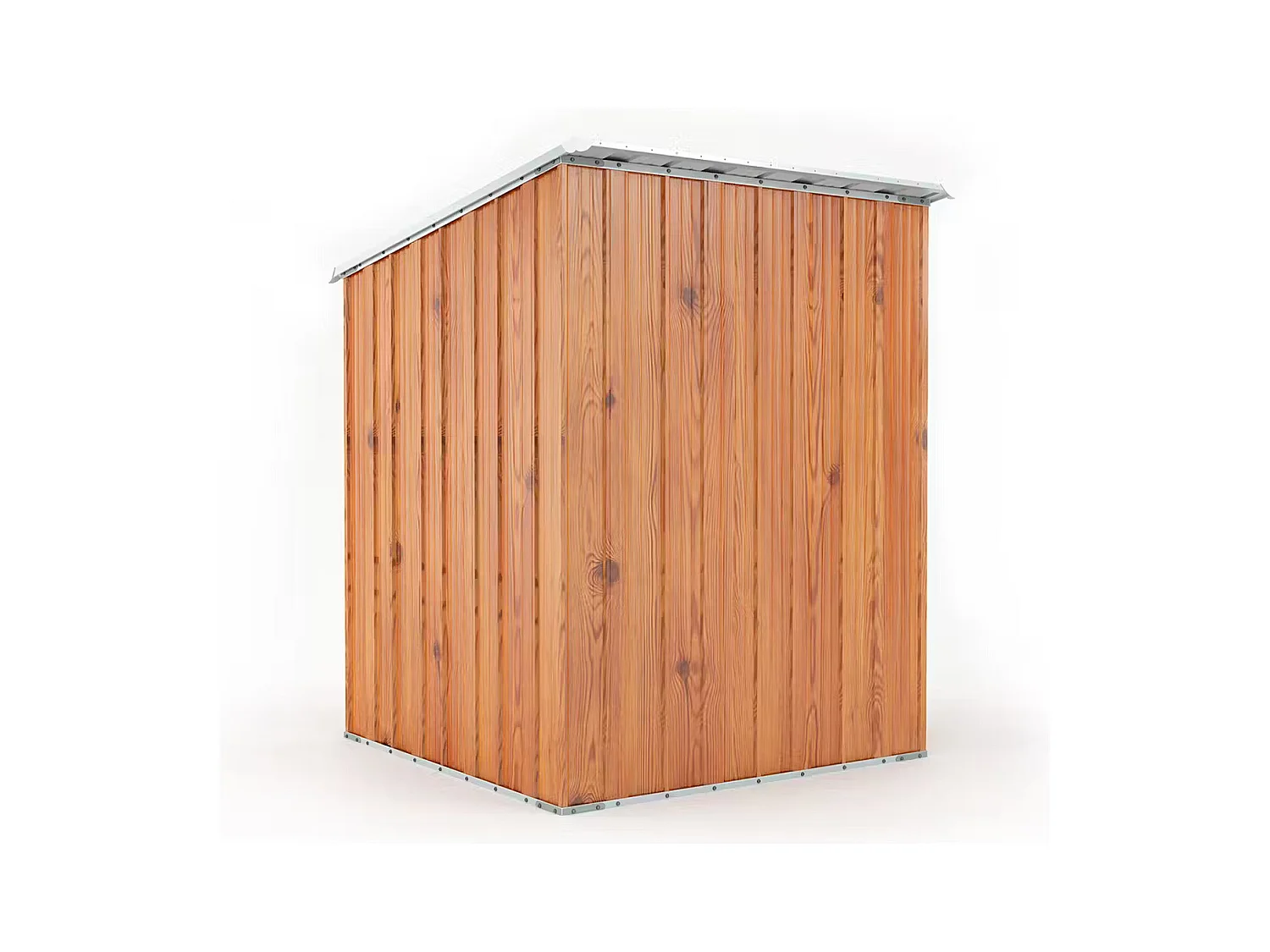 Box in Acciaio Zincato Casetta da Giardino in Lamiera 1.55 x 1.75 m x h2.02 m - 60 KG – 2.71 metri quadri - FINITURA LEGNO