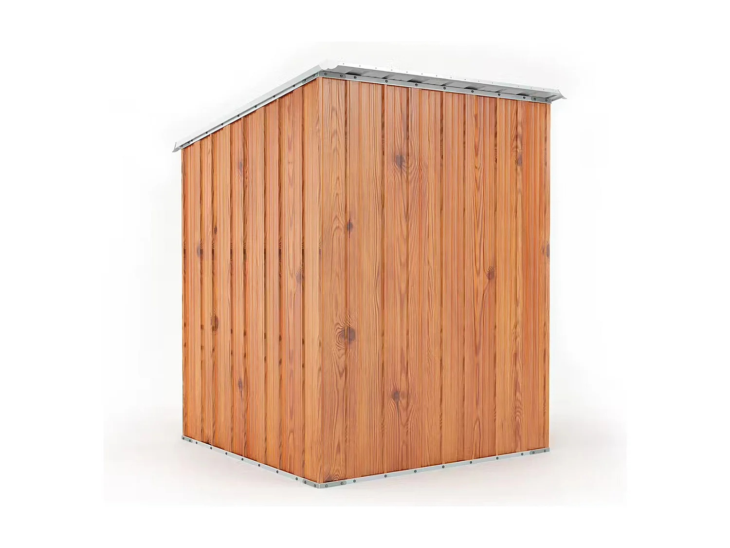 Box in Acciaio Zincato Casetta da Giardino in Lamiera 1.55 x 1.75 m x h2.02 m - 60 KG – 2.71 metri quadri - FINITURA LEGNO