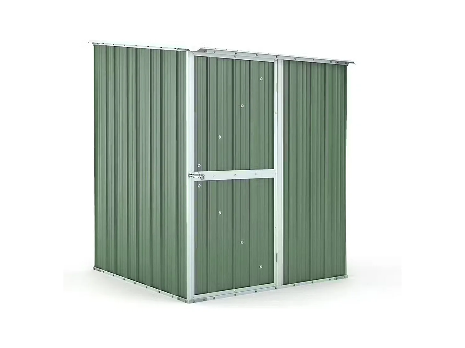 Box in Acciaio Zincato Casetta da Giardino in Lamiera 1.55 x 1.75 m x h2.02 m - 60 KG – 2.71 metri quadri - VERDE