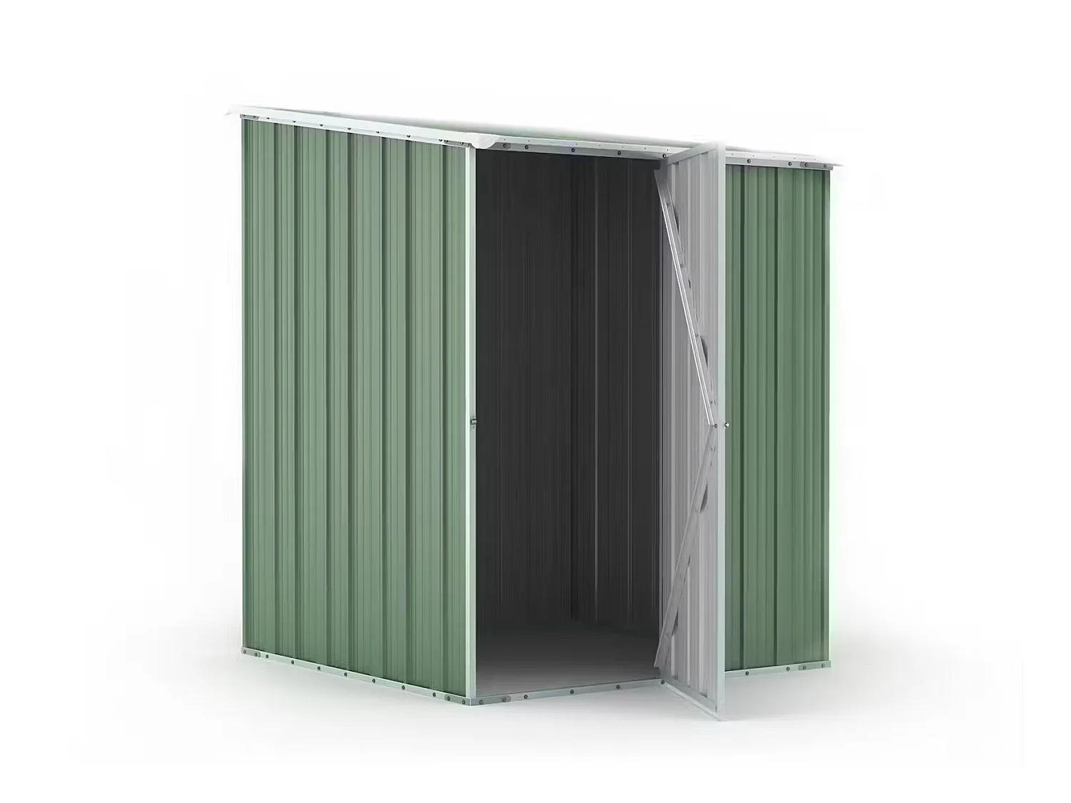 Box in Acciaio Zincato Casetta da Giardino in Lamiera 1.55 x 1.75 m x h2.02 m - 60 KG – 2.71 metri quadri - VERDE