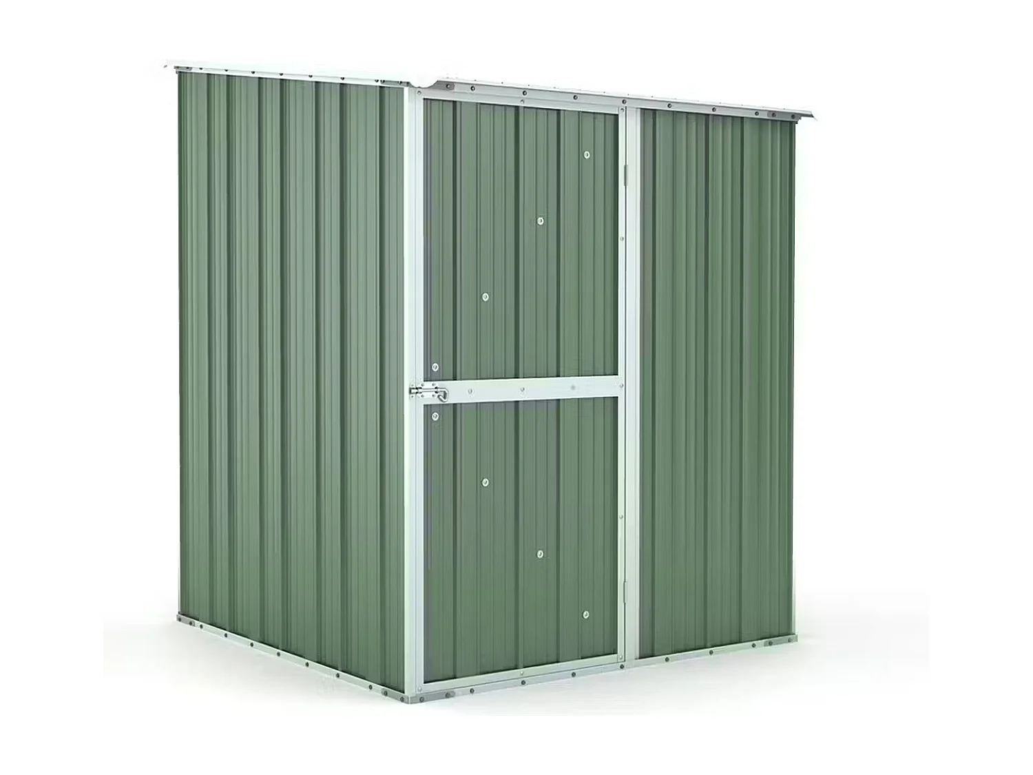 Box in Acciaio Zincato Casetta da Giardino in Lamiera 1.55 x 1.75 m x h2.02 m - 60 KG – 2.71 metri quadri - VERDE