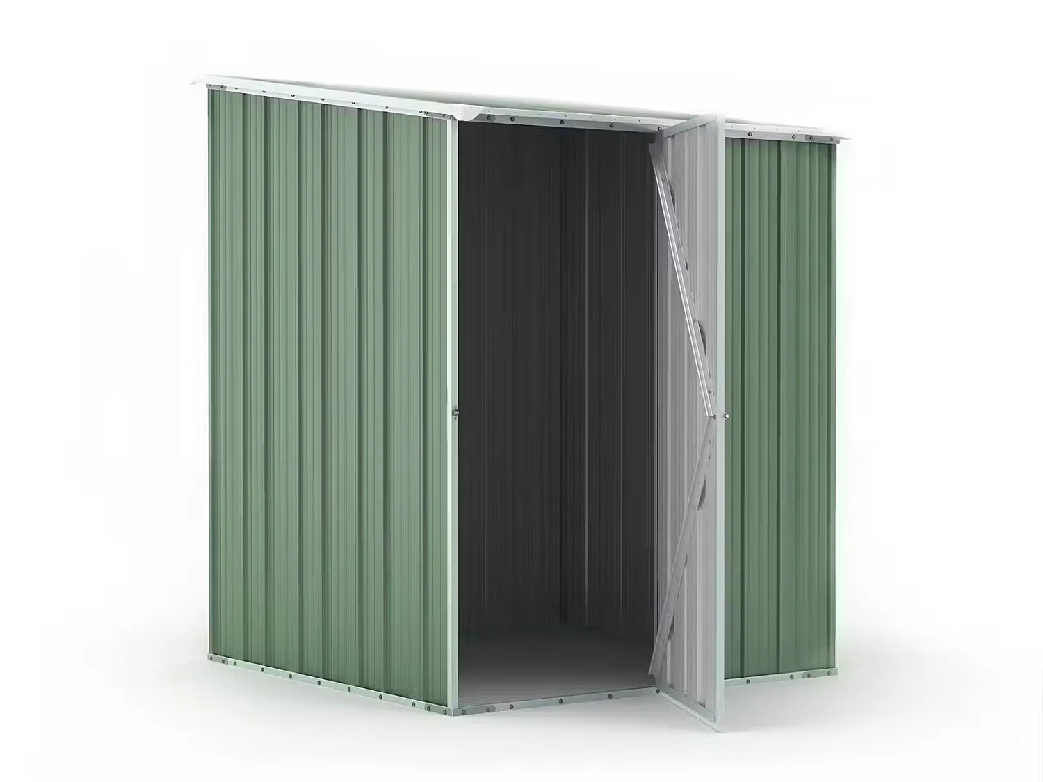 Box in Acciaio Zincato Casetta da Giardino in Lamiera 1.55 x 1.75 m x h2.02 m - 60 KG – 2.71 metri quadri - VERDE