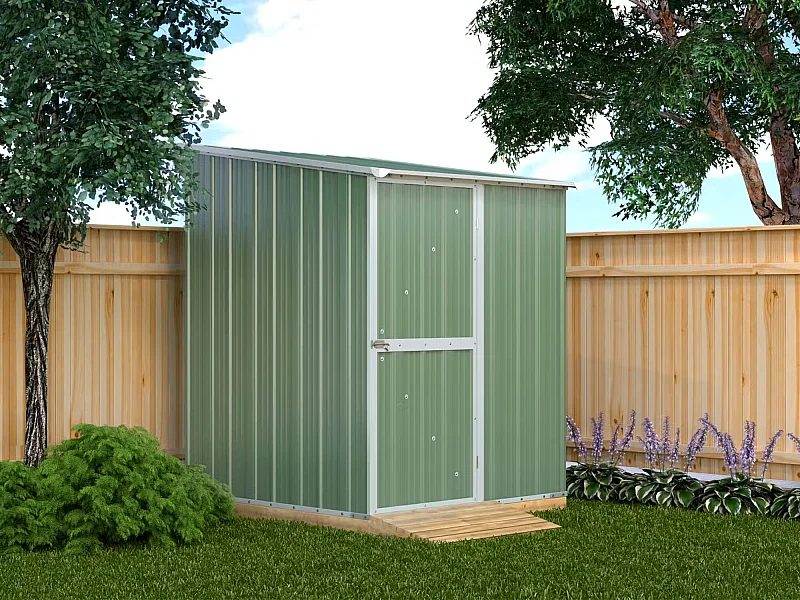 Box in Acciaio Zincato Casetta da Giardino in Lamiera 1.55 x 1.75 m x h2.02 m - 60 KG – 2.71 metri quadri - VERDE