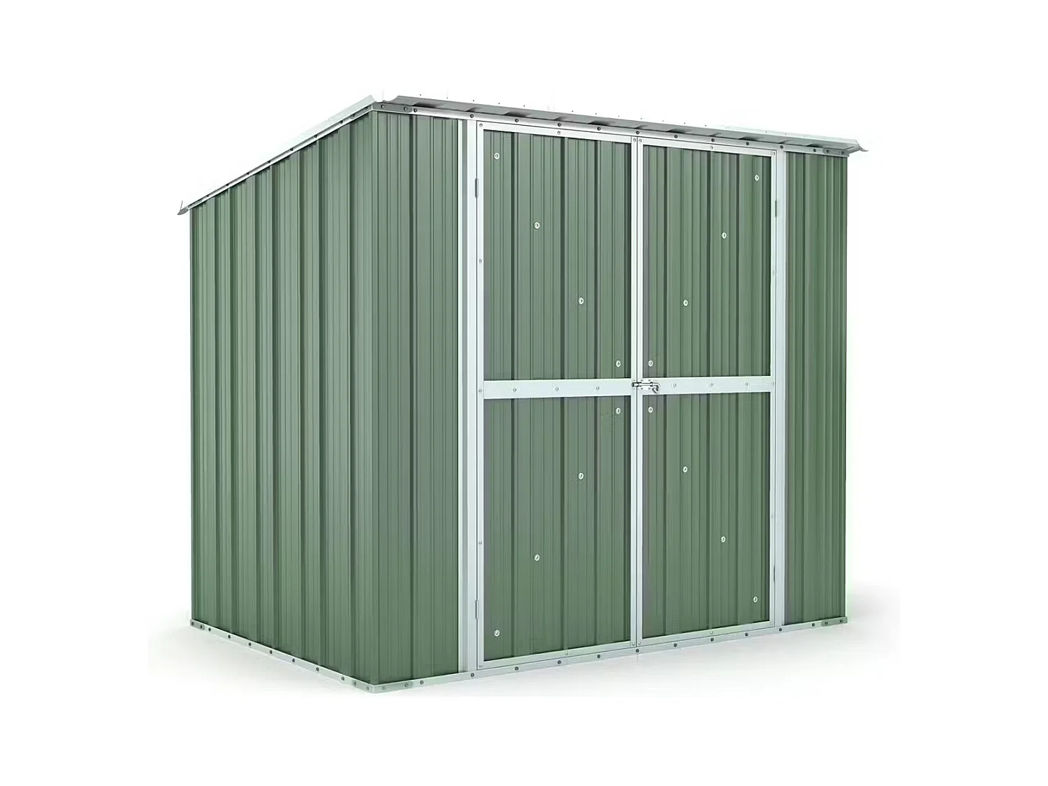 Box in Acciaio Zincato Casetta da Giardino in Lamiera 2.31 x 1.75 m x h2.02 m - 81 KG – 4.04 metri quadri - VERDE