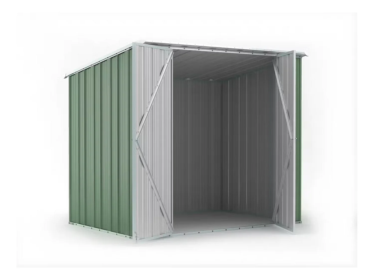 Box in Acciaio Zincato Casetta da Giardino in Lamiera 2.31 x 1.75 m x h2.02 m - 81 KG – 4.04 metri quadri - VERDE