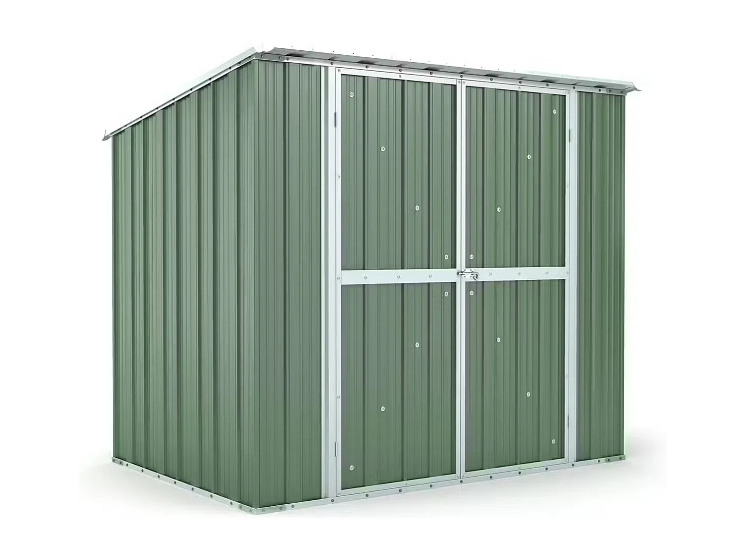 Box in Acciaio Zincato Casetta da Giardino in Lamiera 2.31 x 1.75 m x h2.02 m - 81 KG – 4.04 metri quadri - VERDE