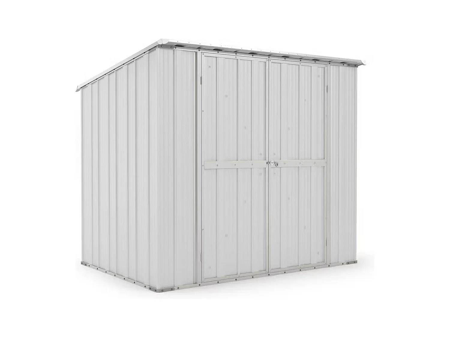 Box in Acciaio Zincato Casetta da Giardino in Lamiera 2.31 x 1.75 m x h2.02 m - 81 KG – 4.04 metri quadri - BIANCO
