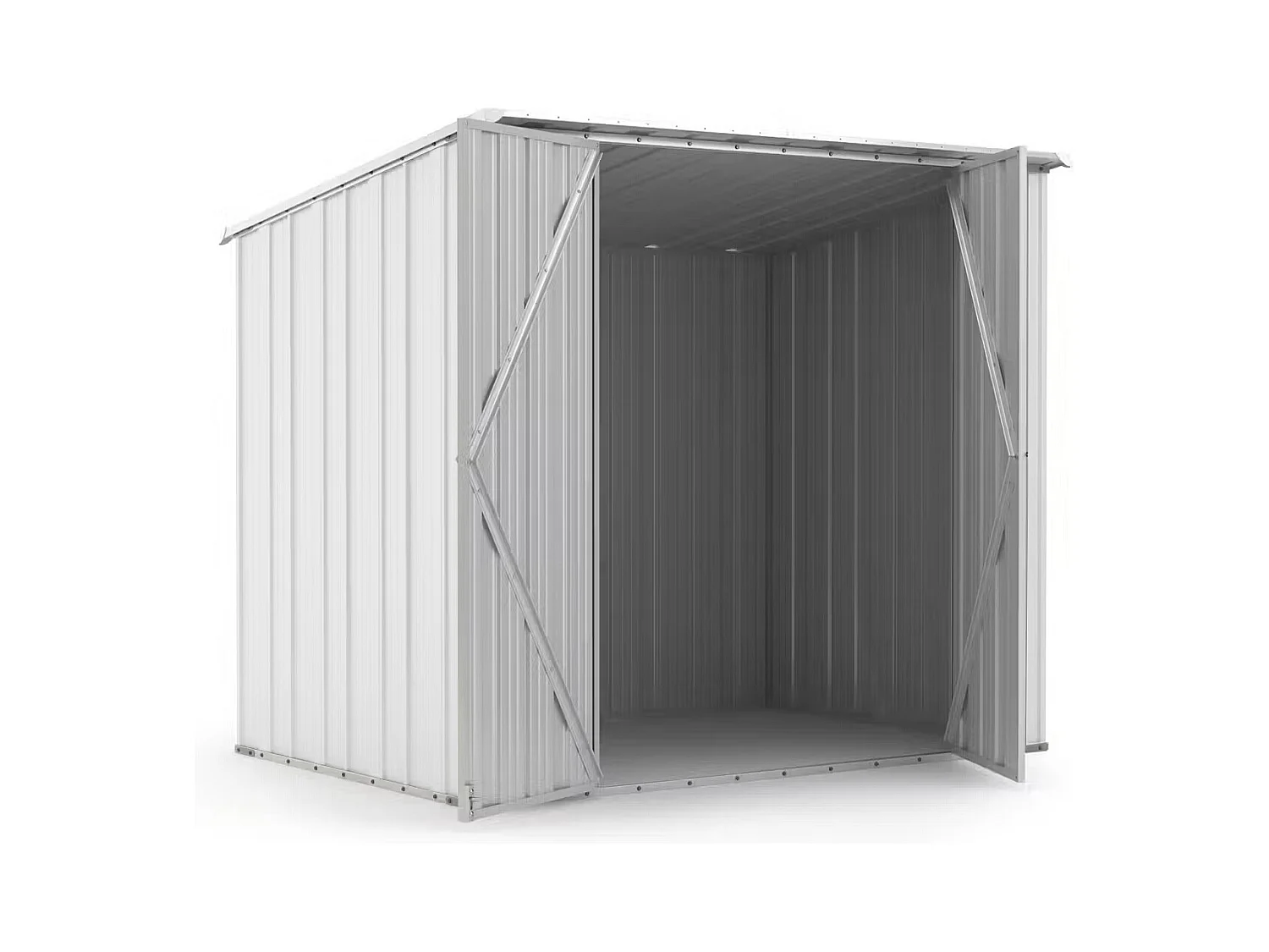 Box in Acciaio Zincato Casetta da Giardino in Lamiera 2.31 x 1.75 m x h2.02 m - 81 KG – 4.04 metri quadri - BIANCO