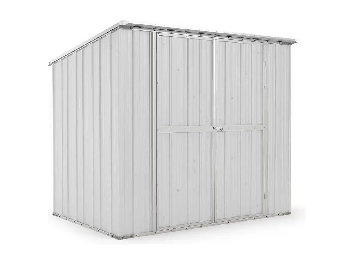 Box in Acciaio Zincato Casetta da Giardino in Lamiera 2.31 x 1.75 m x h2.02 m - 81 KG – 4.04 metri quadri - BIANCO