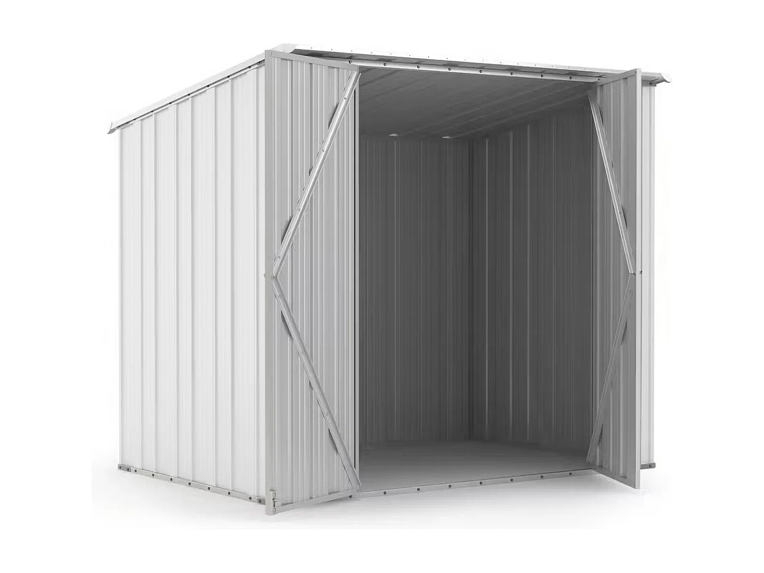 Box in Acciaio Zincato Casetta da Giardino in Lamiera 2.31 x 1.75 m x h2.02 m - 81 KG – 4.04 metri quadri - BIANCO