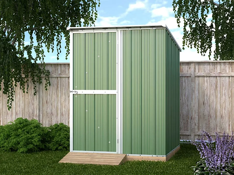 Box in Acciaio Zincato Casetta da Giardino in Lamiera 1.55 x 1.75 m x h2.02 m - 60 KG – 2.71 mq - colore verde