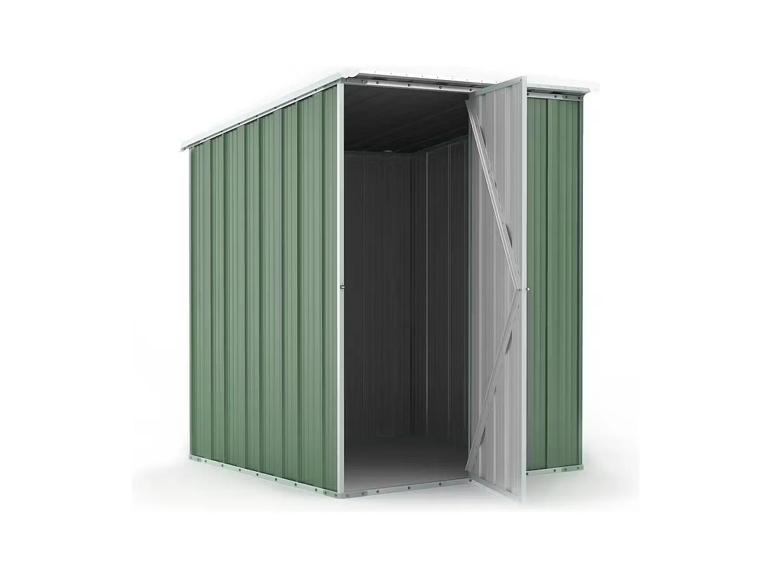 Box in Acciaio Zincato Casetta da Giardino in Lamiera 1.55 x 1.75 m x h2.02 m - 60 KG – 2.71 mq - colore verde