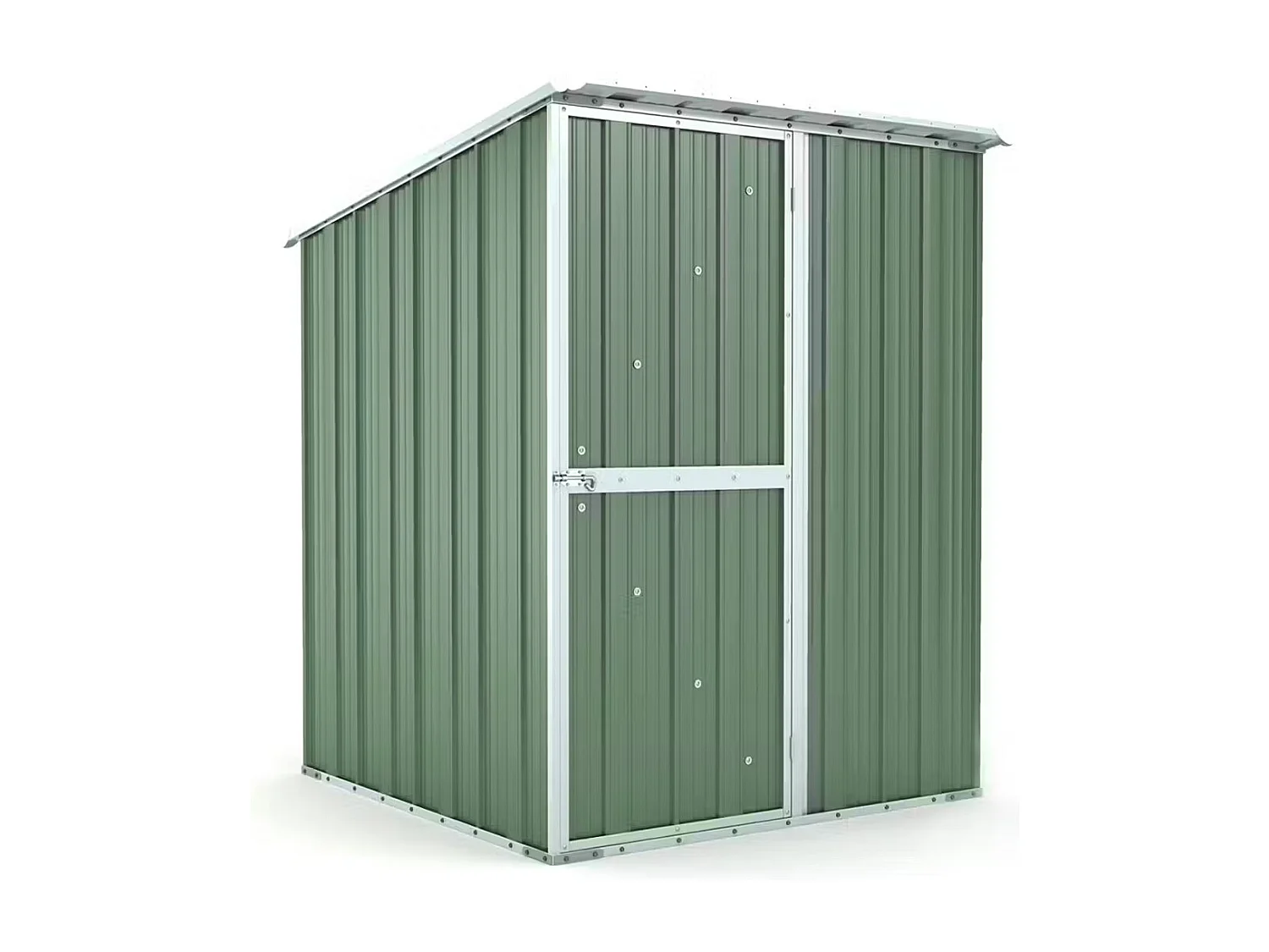 Box in Acciaio Zincato Casetta da Giardino in Lamiera 1.55 x 1.75 m x h2.02 m - 60 KG – 2.71 mq - colore verde