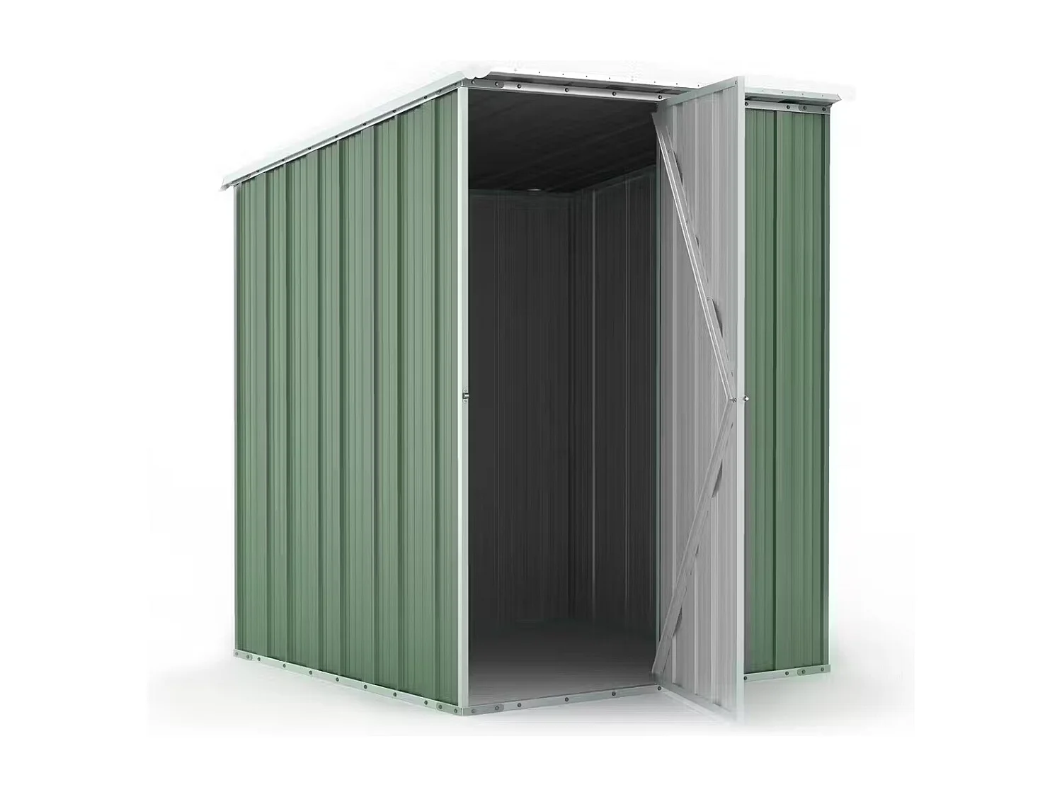 Box in Acciaio Zincato Casetta da Giardino in Lamiera 1.55 x 1.75 m x h2.02 m - 60 KG – 2.71 mq - colore verde