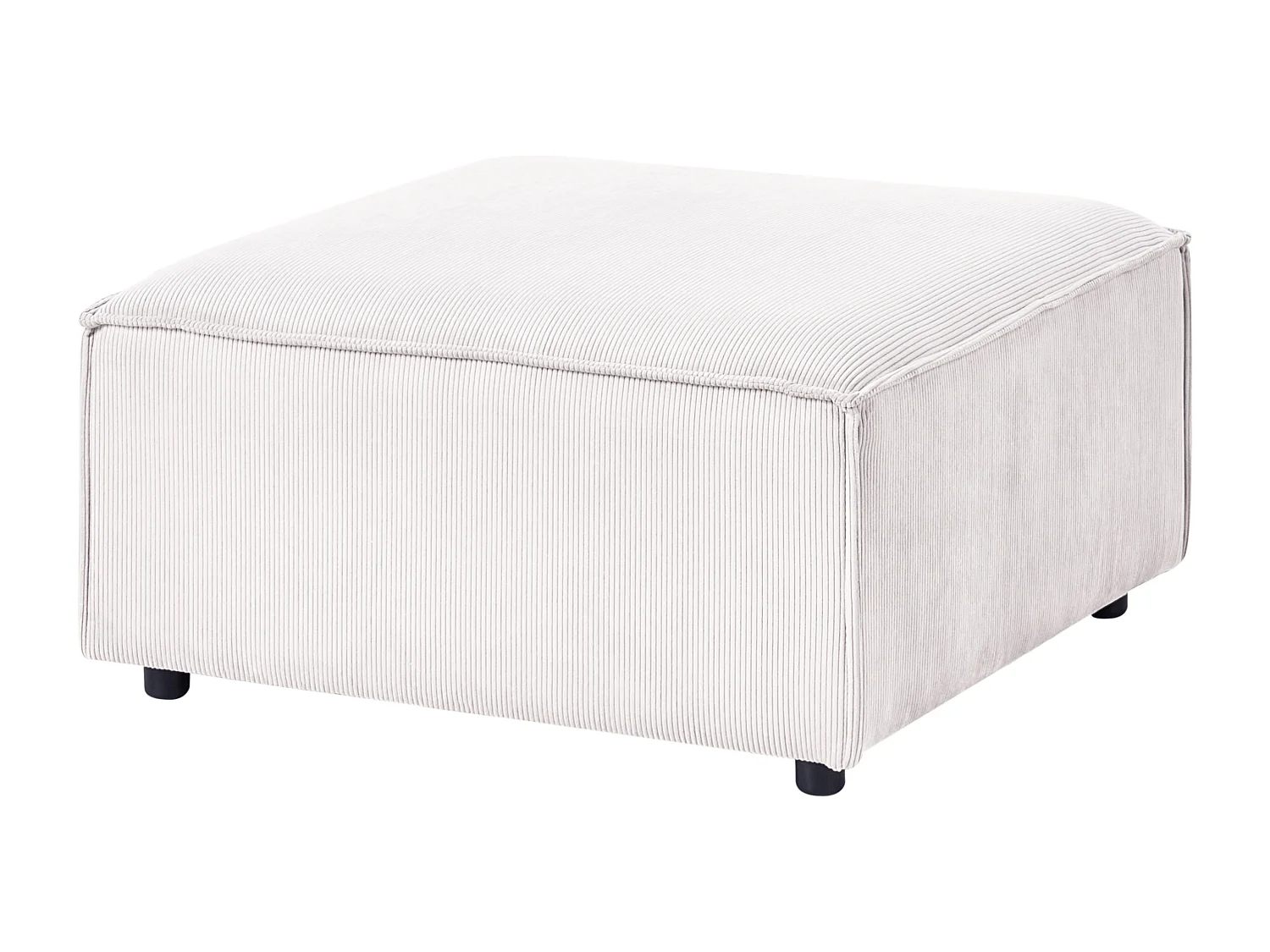 Ottoman ARDAL Velours côtelé Blanc cassé