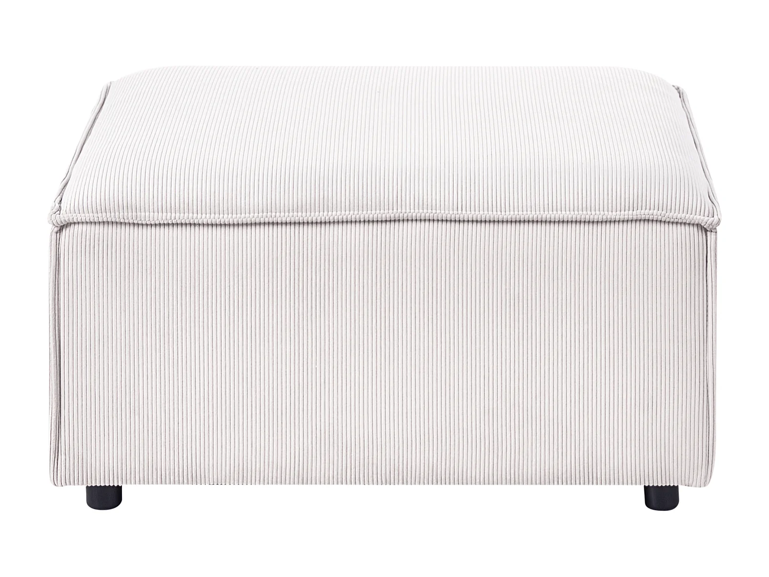 Ottoman ARDAL Velours côtelé Blanc cassé