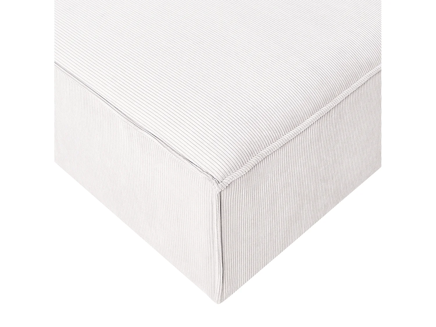 Ottoman ARDAL Velours côtelé Blanc cassé