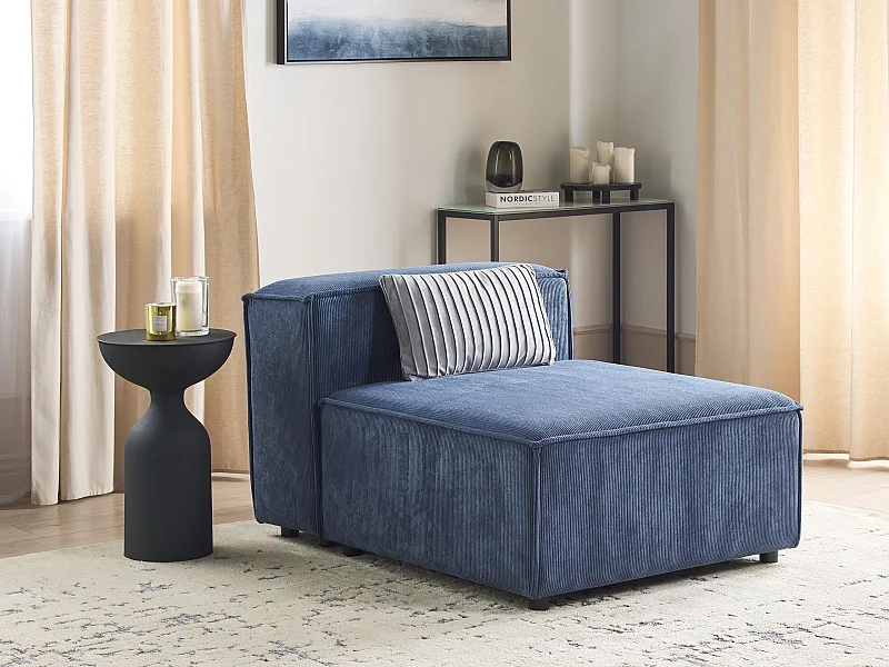Module fauteuil ARDAL Velours côtelé Bleu foncé