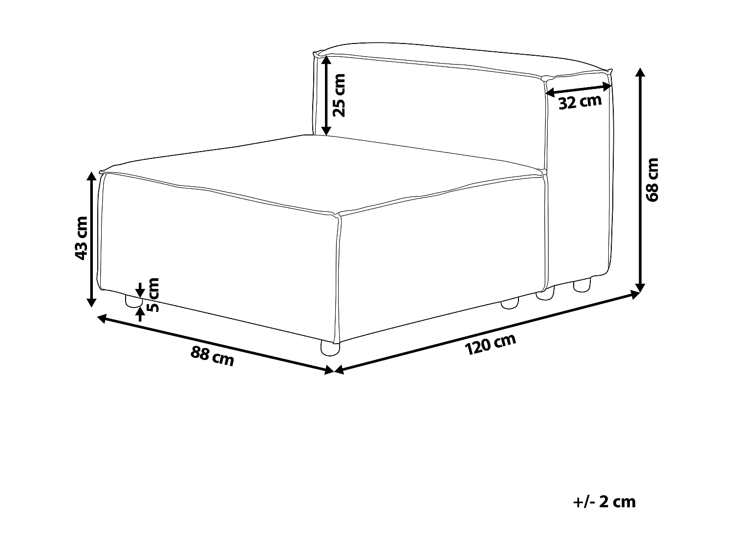 Module fauteuil ARDAL Velours côtelé Bleu foncé