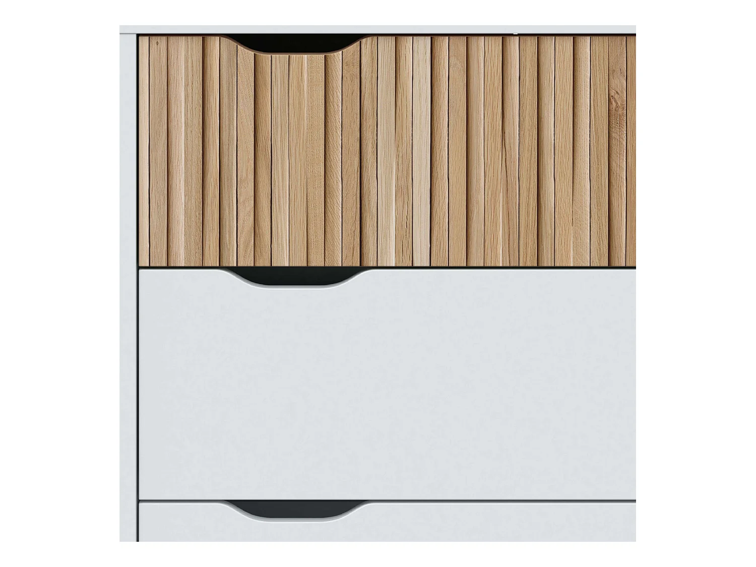 Cassettiera da camera da letto con 3 cassetti Noite Modern Bedroom in Artik Bianco e Rovere Naturale 71x76x40 cm