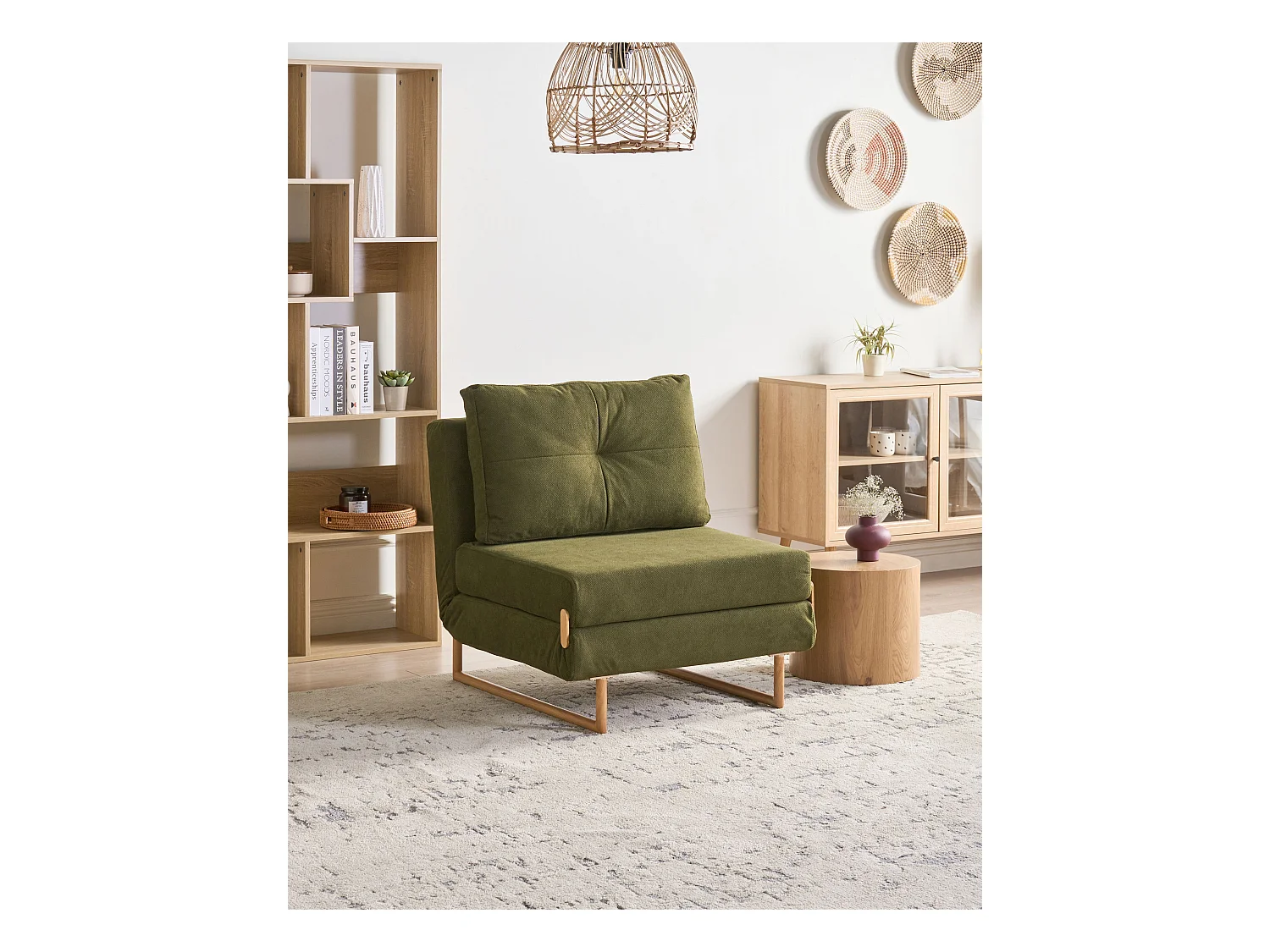 Fauteuil convertible JERSLEV Tissu Vert